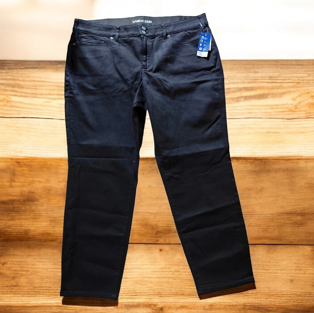 Lands' End Black High-Rise Plus-Size Jeans - US 22W NWT
